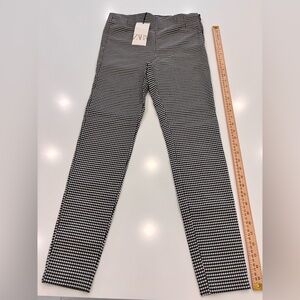 Zara NEW WITH TAGS Black and White Checkered Side Zip Legging Size Large